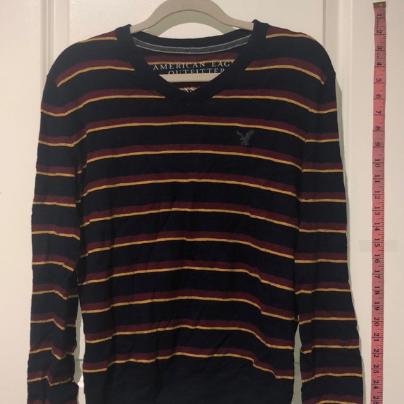 AEO Navy STRIPED SWEATER - Picture 6 of 10